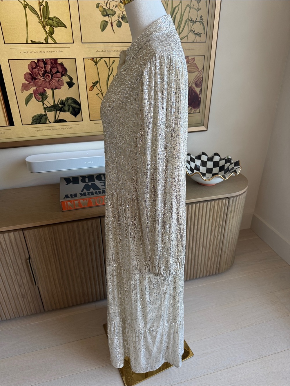 Sail to Sable STS Anne Midi Dress Silver Sequin Size XXL - Picture 11 of 12